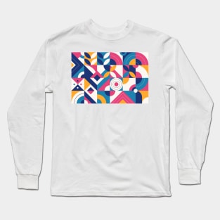 Flat Mosaic Design Long Sleeve T-Shirt